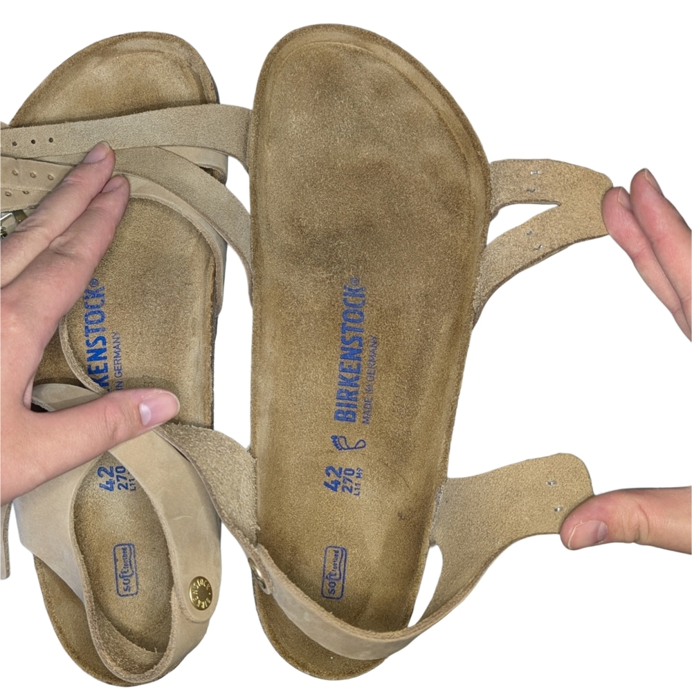 Birkenstock Nubuck Sandals Kumba Soft Footbed Beige EU 42 W 11-11.5 Wide - Picture 6 of 8